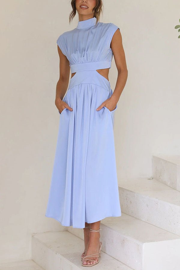 Quincy | Midi - jurk met Cut - Out en Zakken - bellanza
