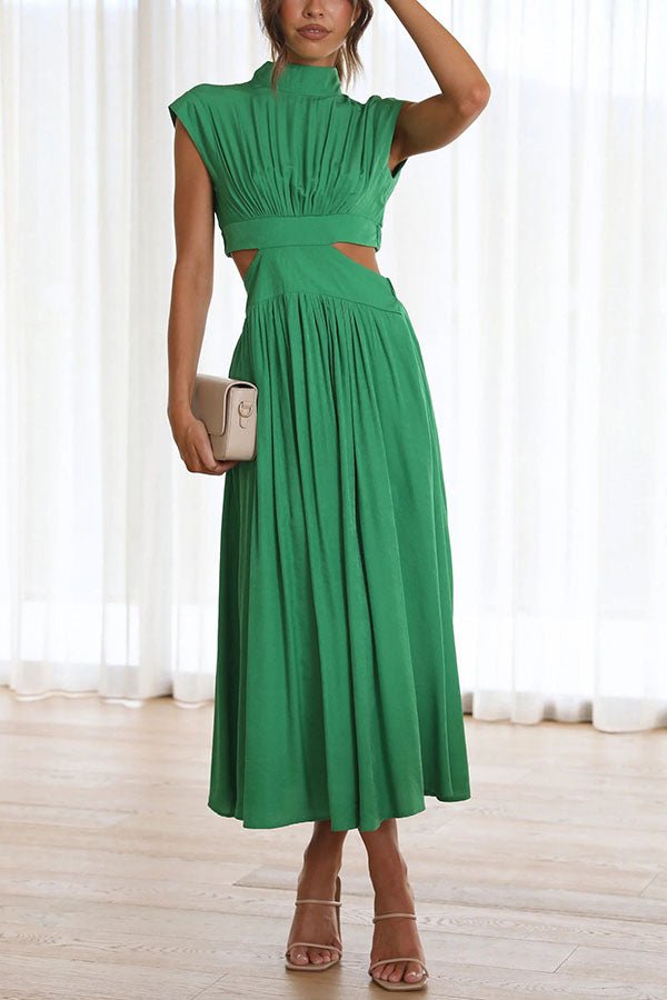 Quincy | Midi - jurk met Cut - Out en Zakken - bellanza