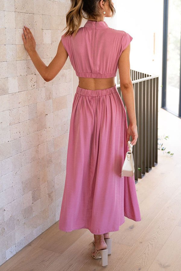Quincy | Midi - jurk met Cut - Out en Zakken - bellanza
