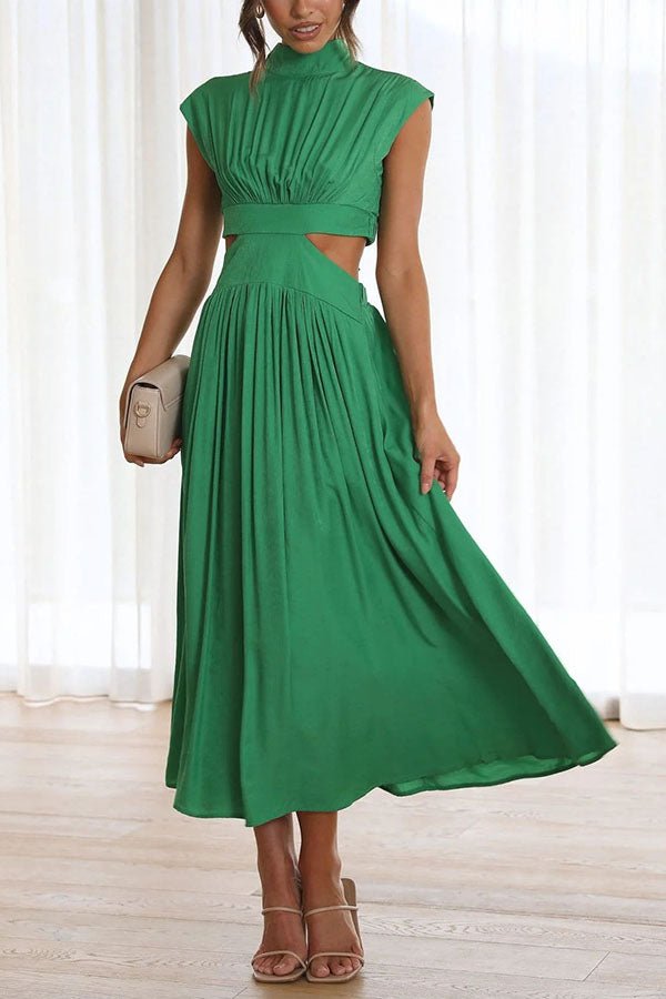 Quincy | Midi - jurk met Cut - Out en Zakken - bellanza
