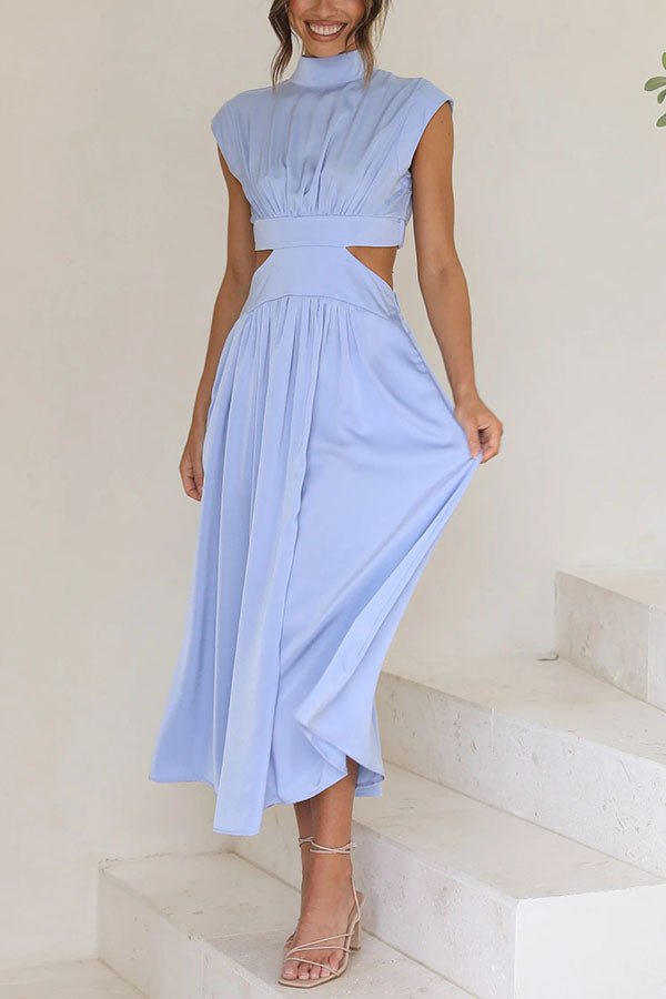 Quincy | Midi - jurk met Cut - Out en Zakken - bellanza