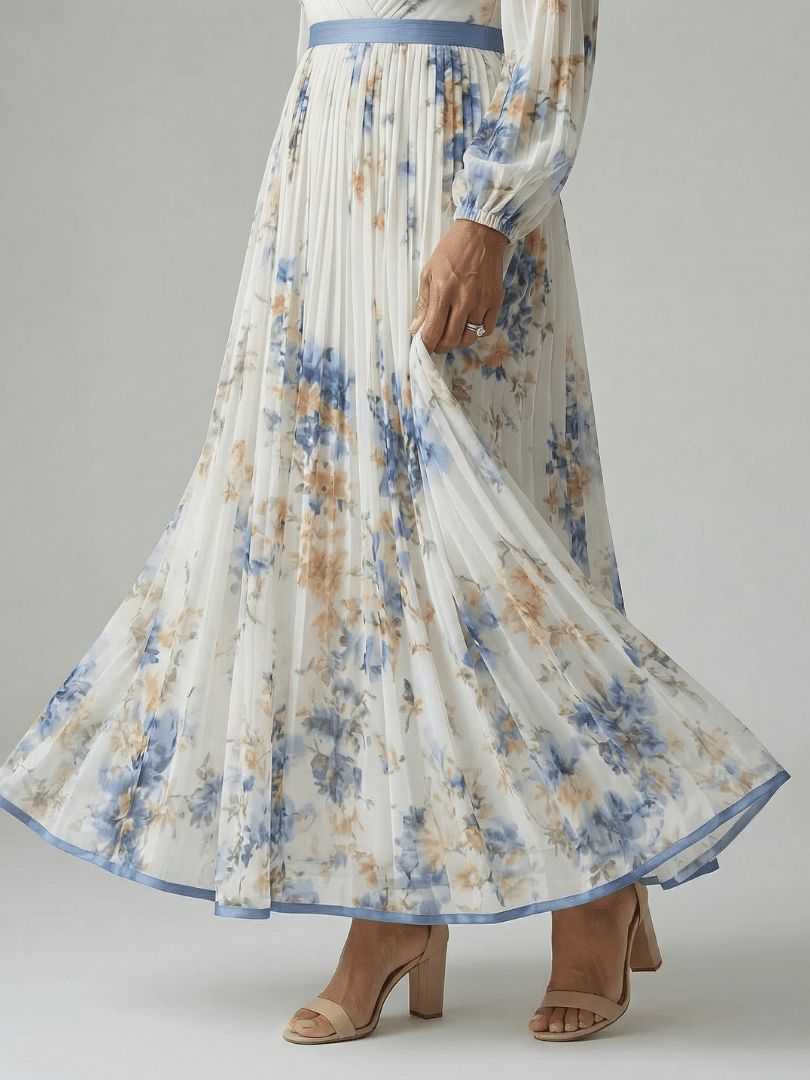 Rielle | Midi Plissé Wrap Jurk - Bellanza