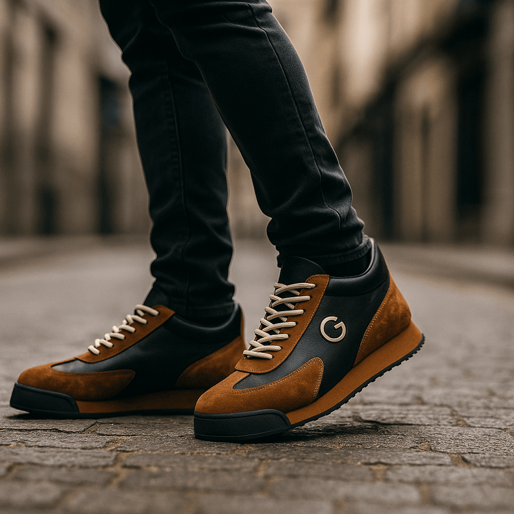 Ruel | Elegante retro sneakers van leer en suède - Bellanza