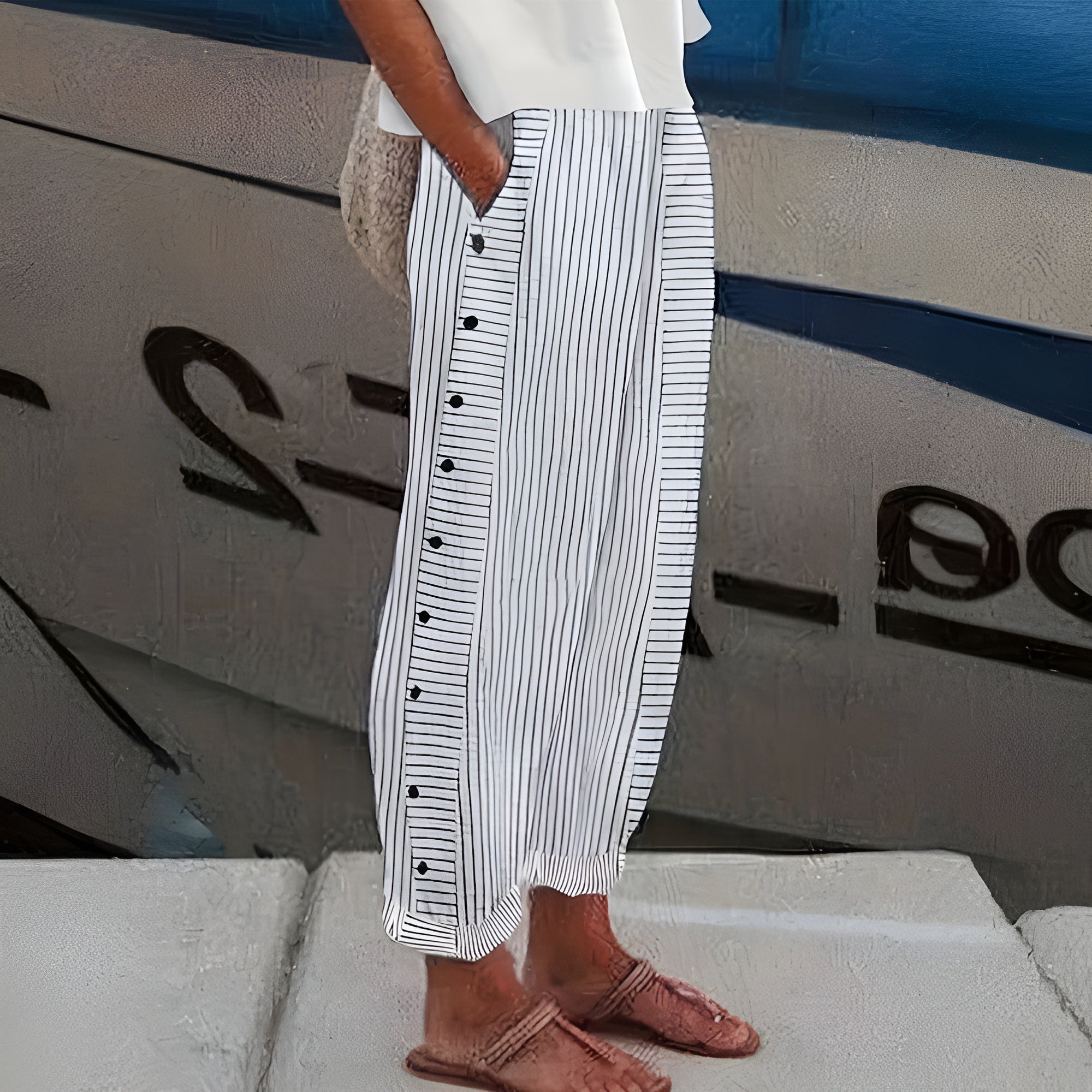 Solène | Casual Linnen Zomerbroek voor Dames - bellanza
