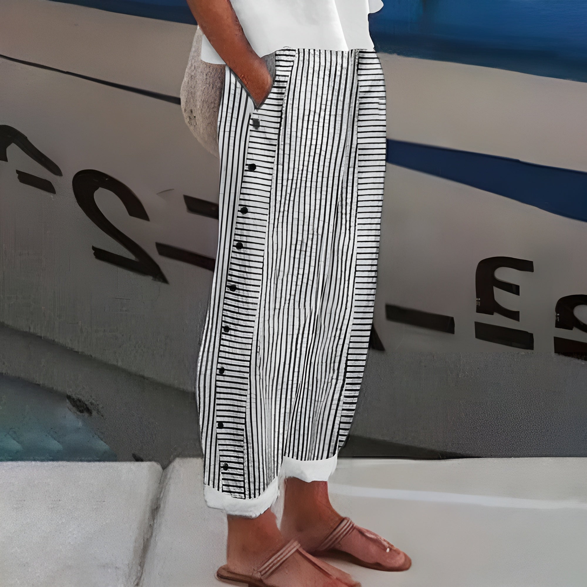 Solène | Casual Linnen Zomerbroek voor Dames - bellanza