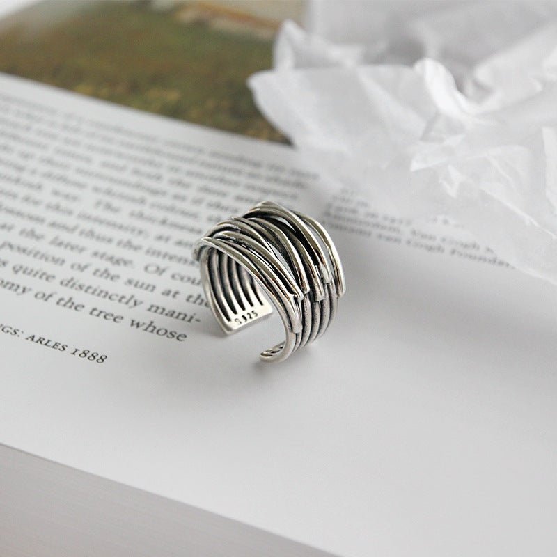 Sterling Zilver Verstelbare Ring in Lagen - bellanza