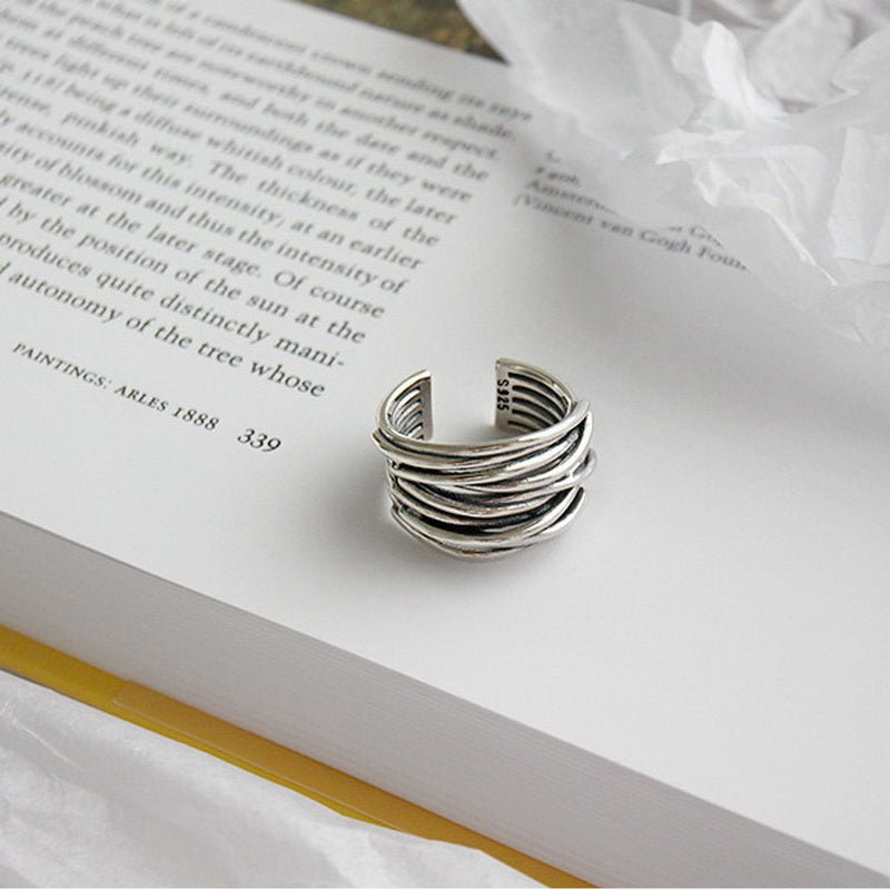 Sterling Zilver Verstelbare Ring in Lagen - bellanza