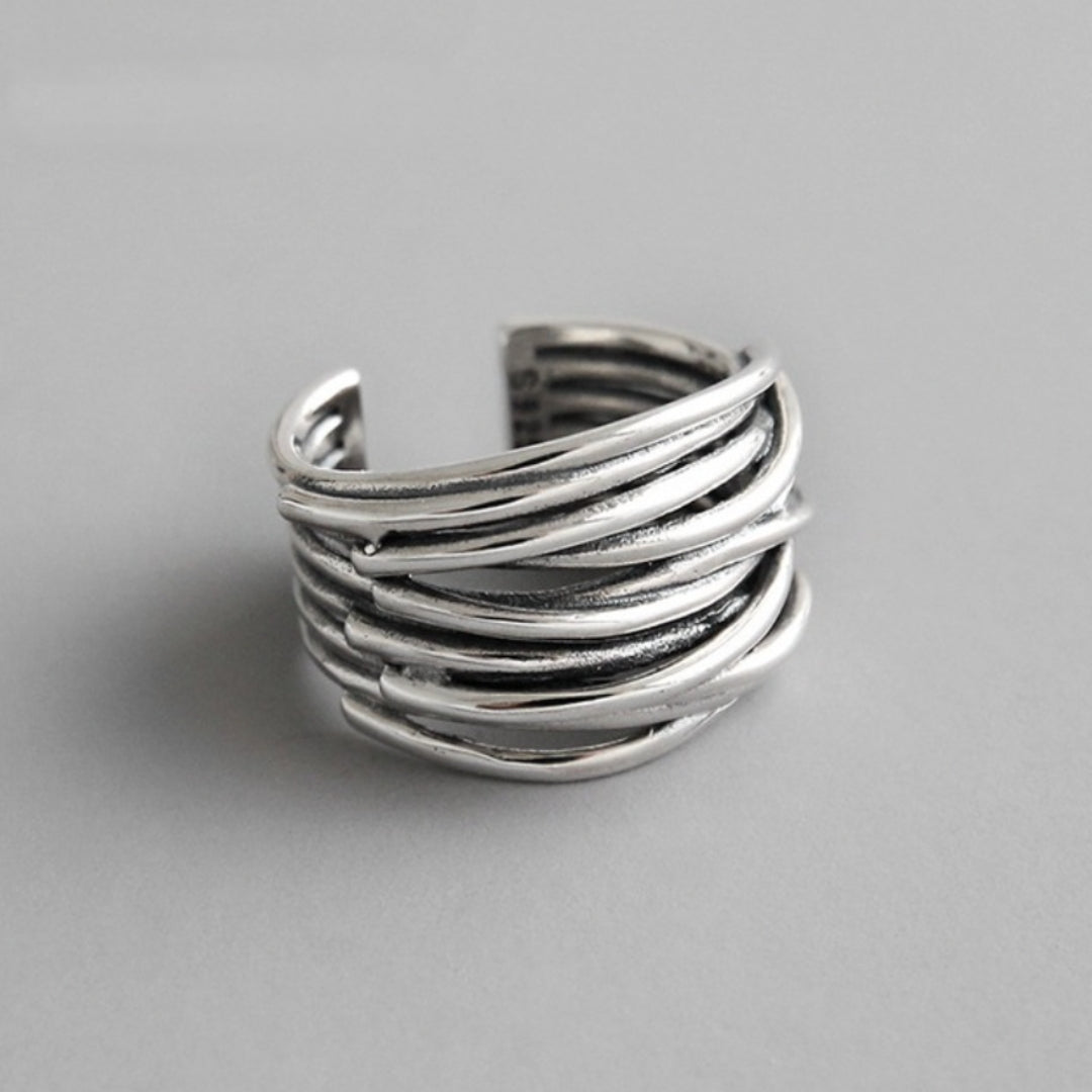 Sterling Zilver Verstelbare Ring in Lagen - bellanza