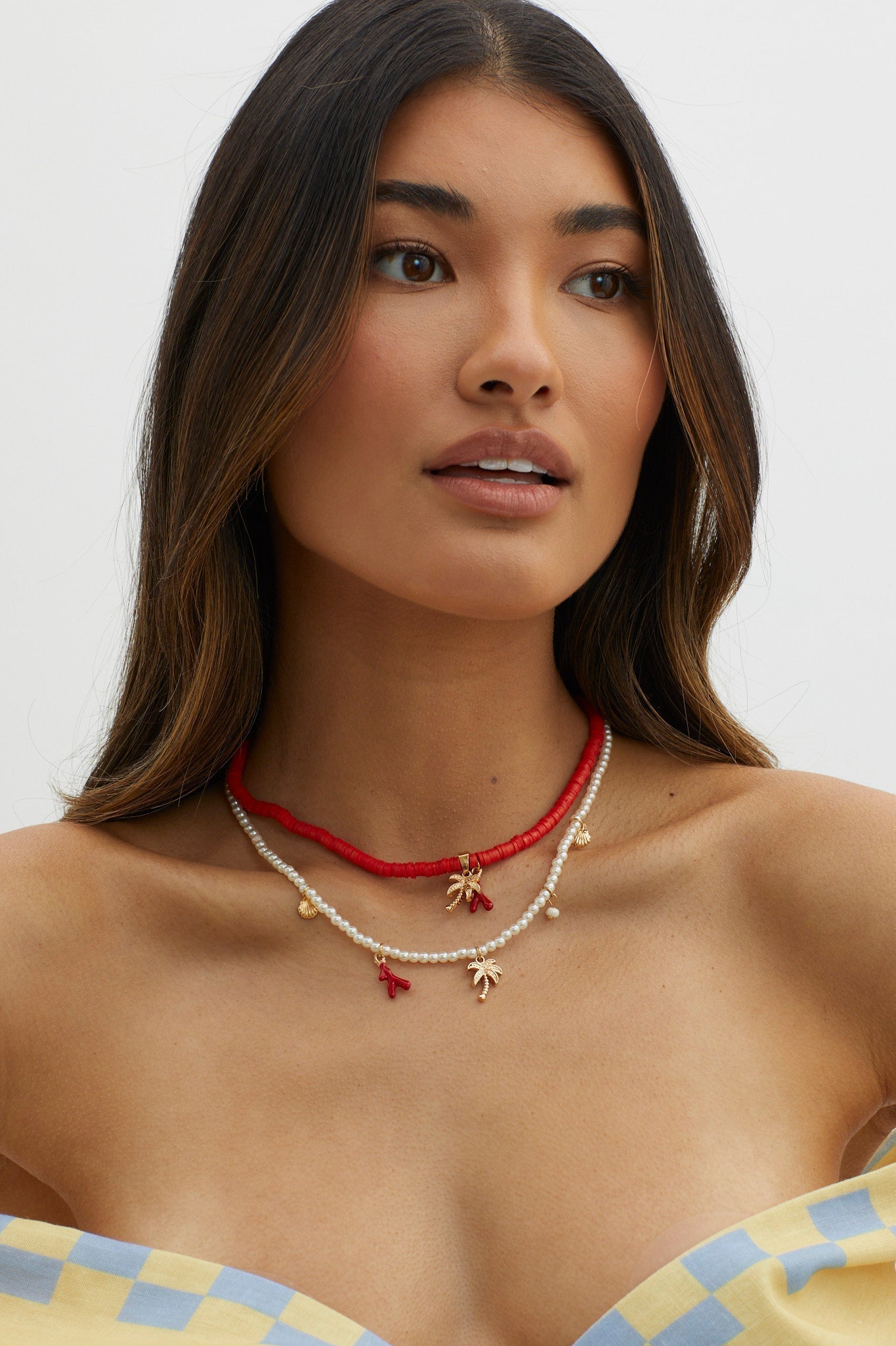 Strandcollier met Tahiti Sunset Parels Goud - Bellanza