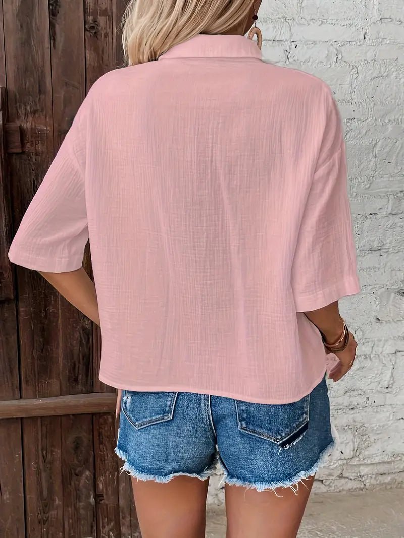 Sylvie™ | Casual Button - Up Zomerblouse - bellanza