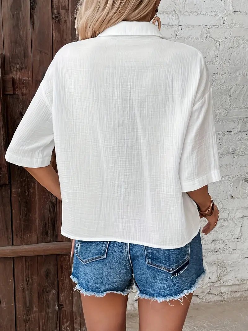 Sylvie™ | Casual Button - Up Zomerblouse - bellanza