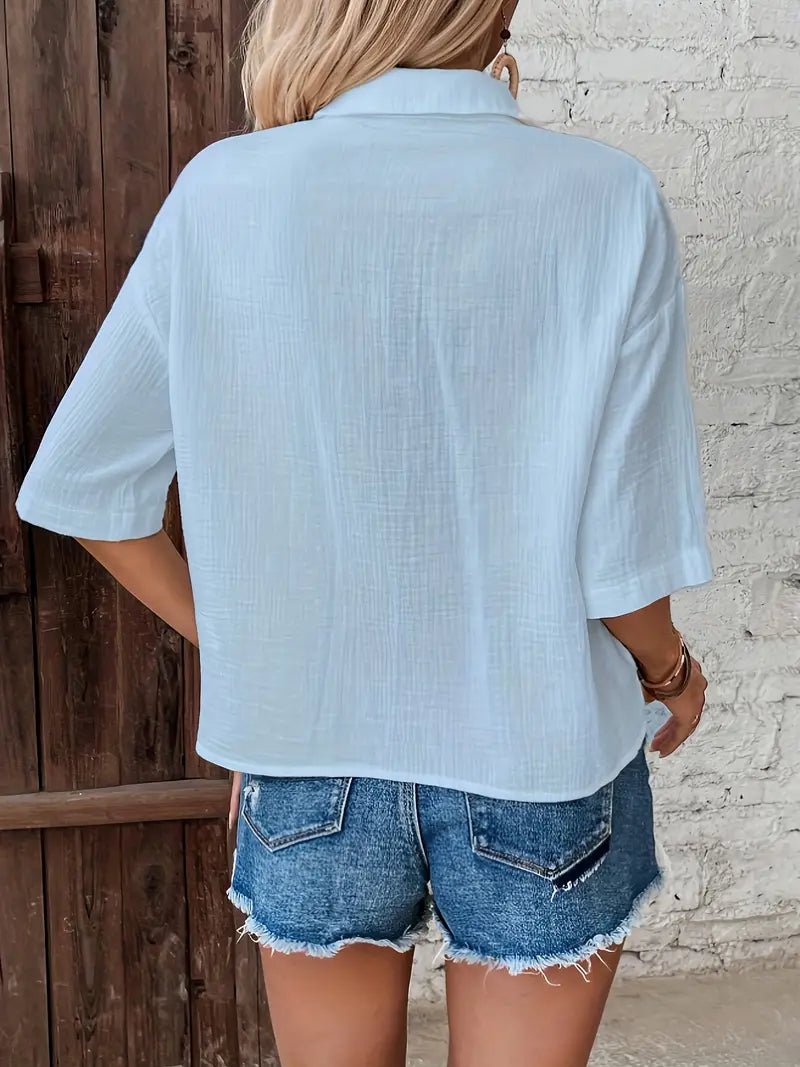 Sylvie™ | Casual Button - Up Zomerblouse - bellanza