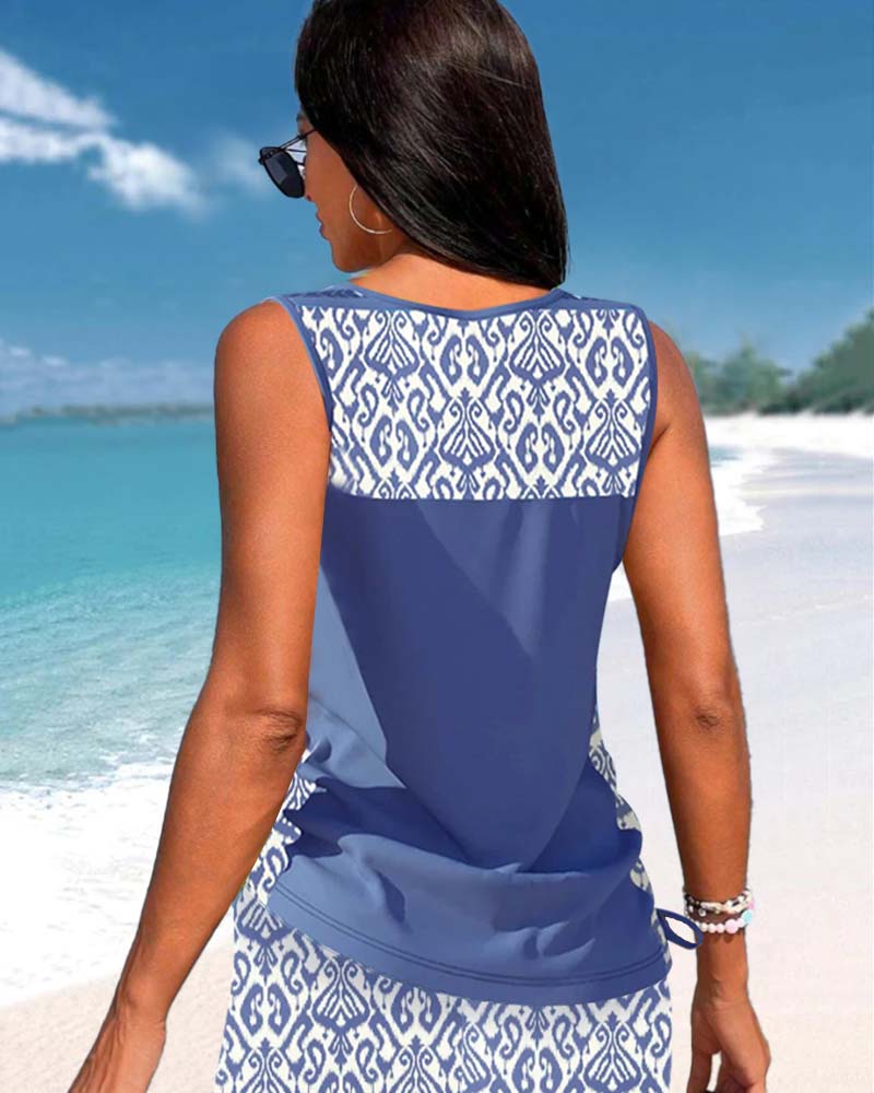 Tankini's met geometrische print en V - hals - bellanza