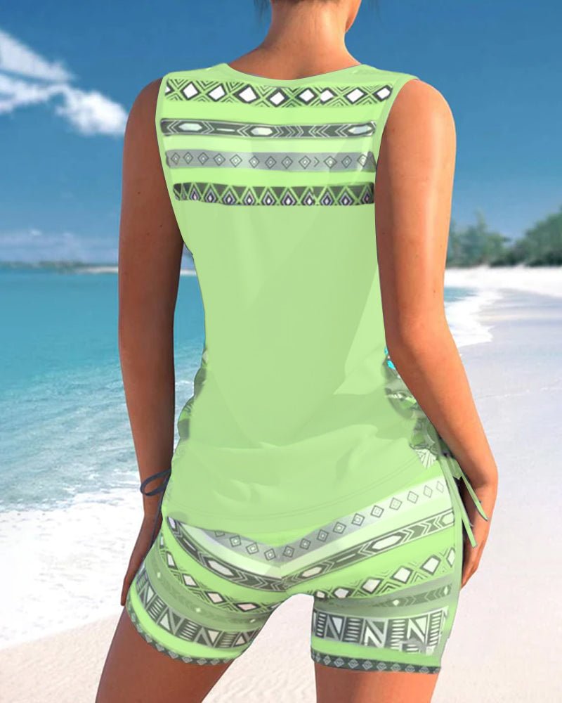 Tankini's met geometrische print en V - hals - bellanza
