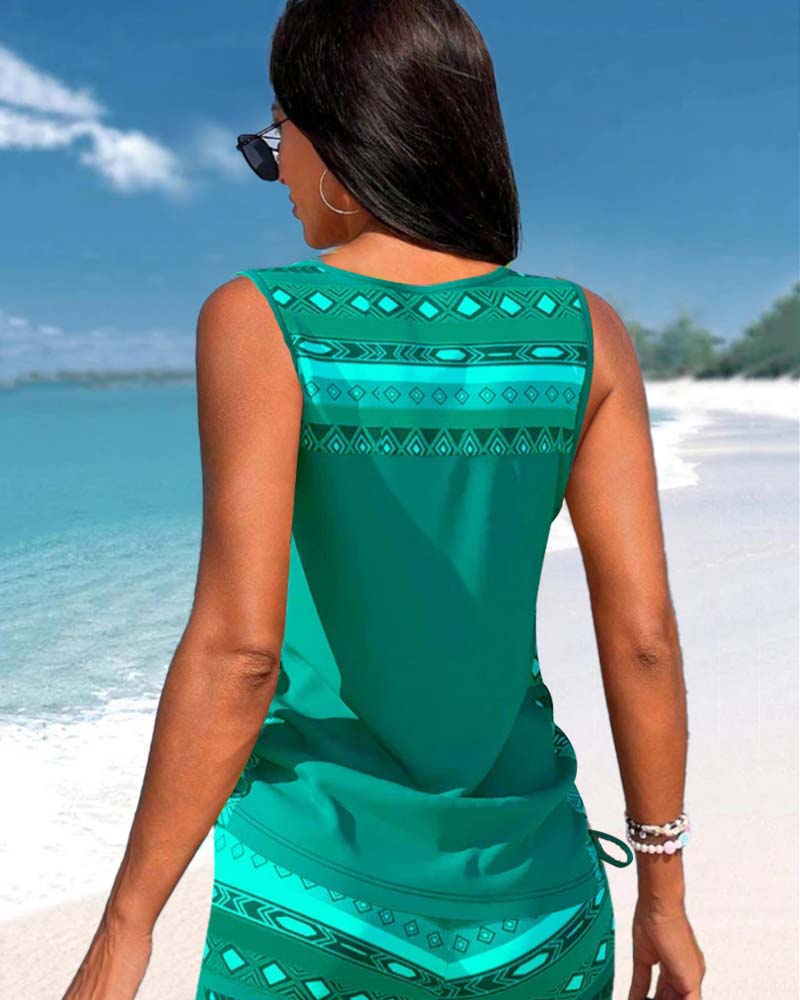 Tankini's met geometrische print en V - hals - bellanza