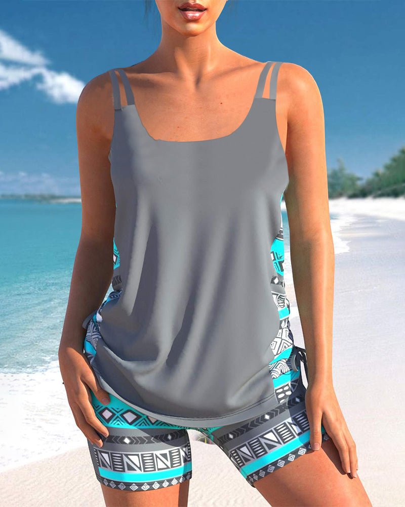 Tankini's met geometrische print en V - hals - bellanza
