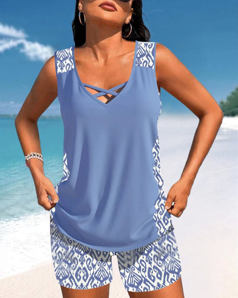 Tankini's met geometrische print en V - hals - bellanza