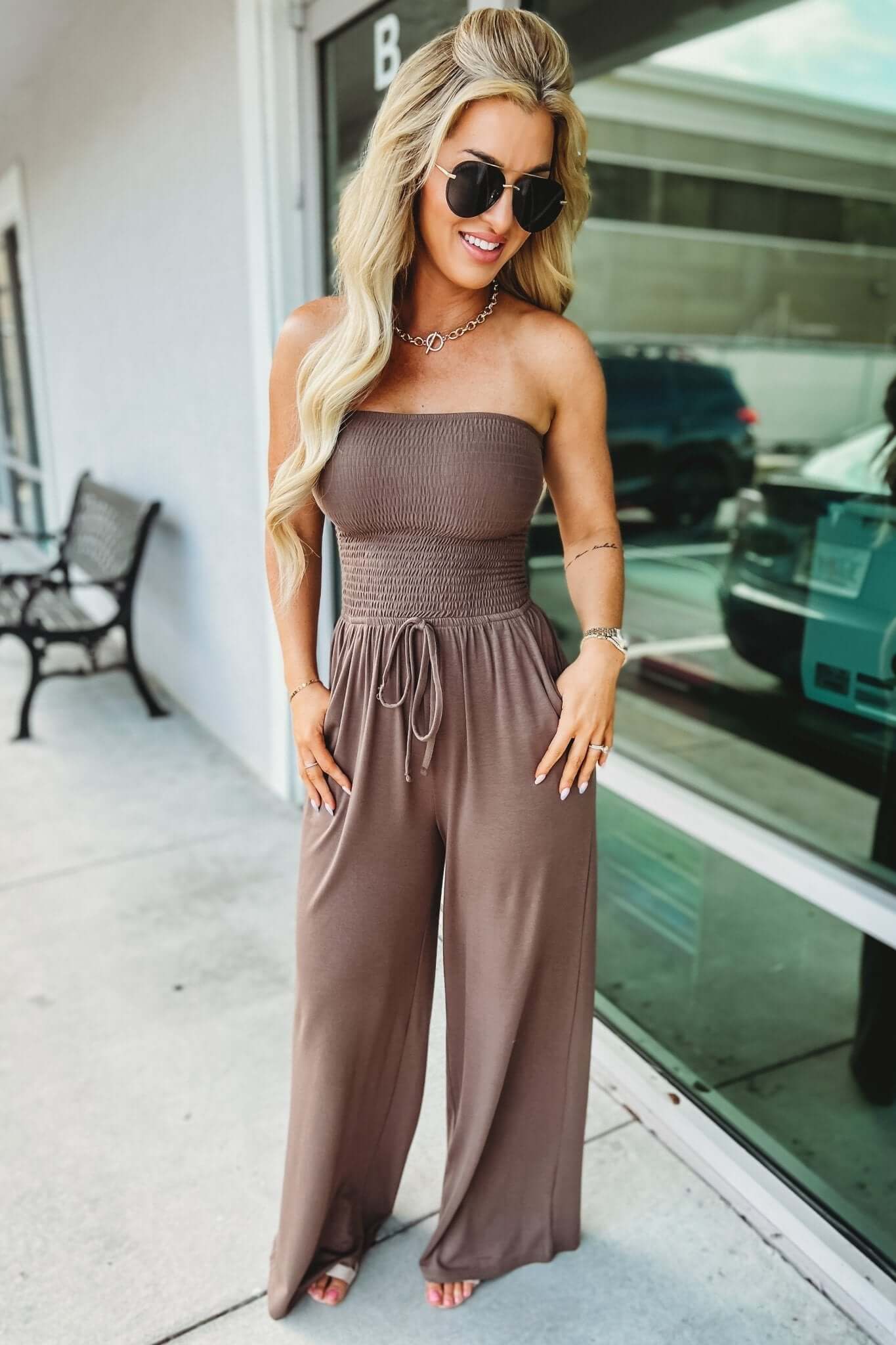 Trendy Off - Shoulder Jumpsuit - bellanza