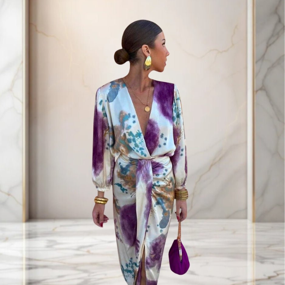 Valeria | Elegante jurk met strik in de taille - bellanza