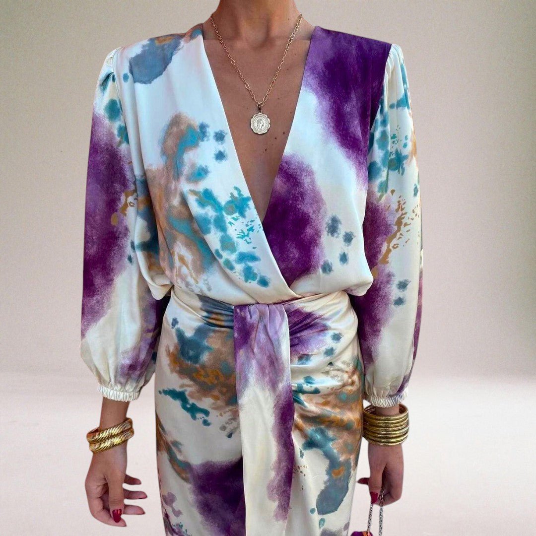 Valeria | Elegante jurk met strik in de taille - bellanza