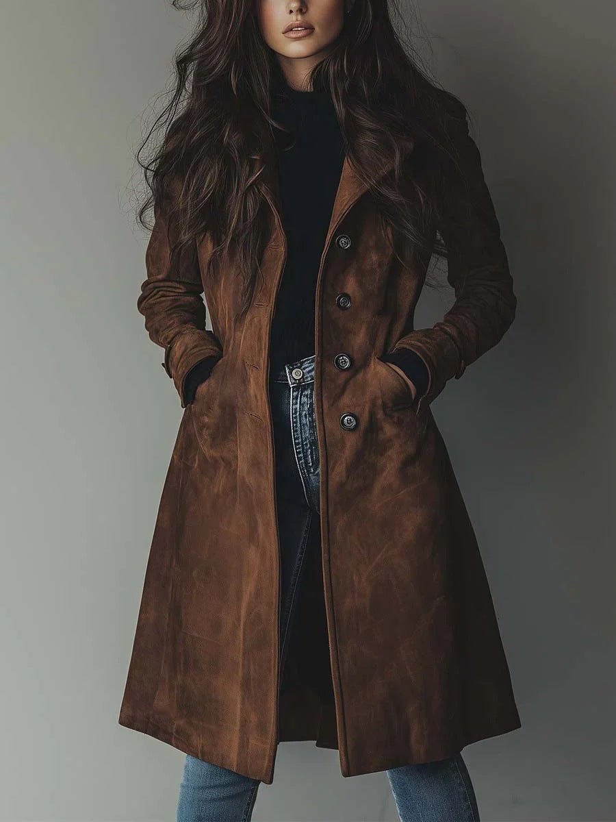 Valeria | Luxe Suède Trenchcoat - Bellanza