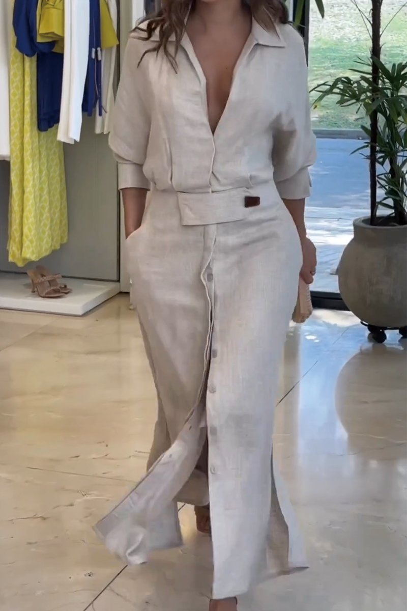 Valéria | Maxi - jurk met V - hals - bellanza