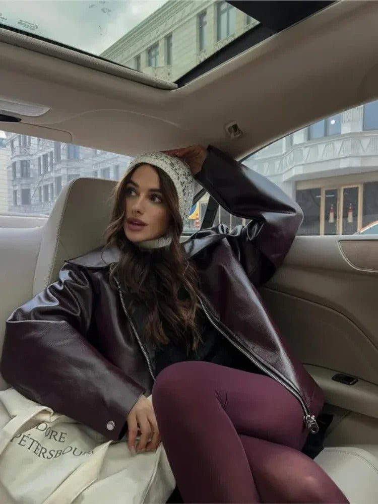 VALERINA – Tijdloze Leren Herfstjas voor de Moderne Vrouw - Bellanza