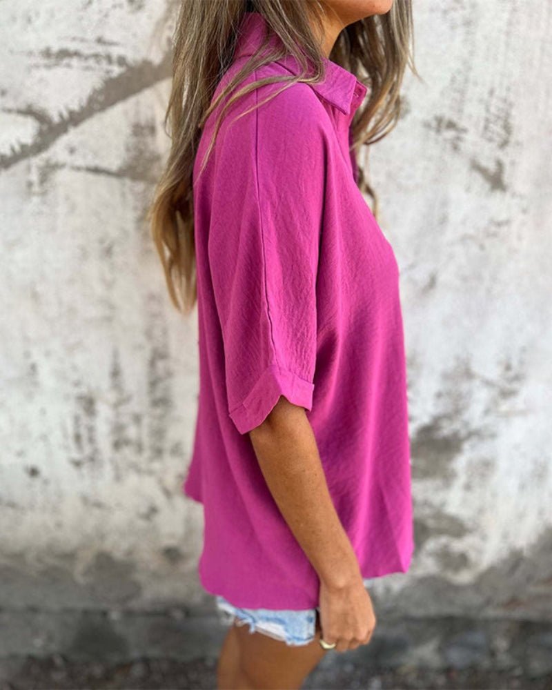 Velora™ | Casual Button - Up Shirt - bellanza