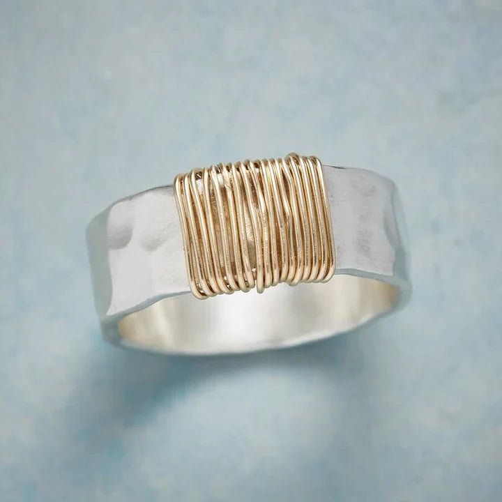 Vintage Goldfaden Ring in Zilver - bellanza