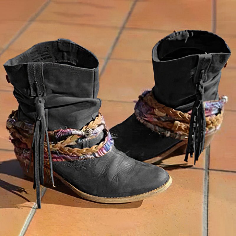 Vintage Westerse Tribale Kwast en Enkellaarsjes - Bellanza