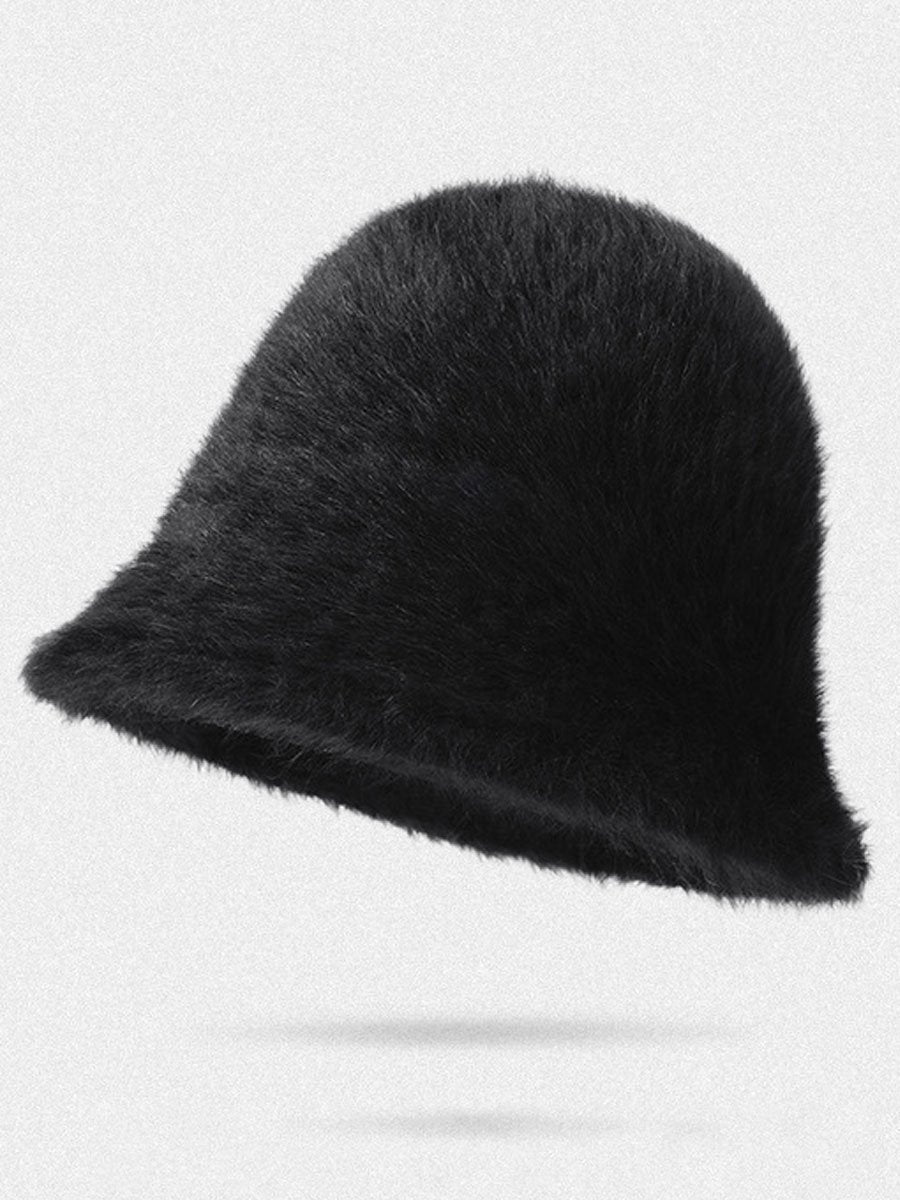 Wintermode Gradient Pluche Konijnenbont Warme Bucket Hat - Bellanza