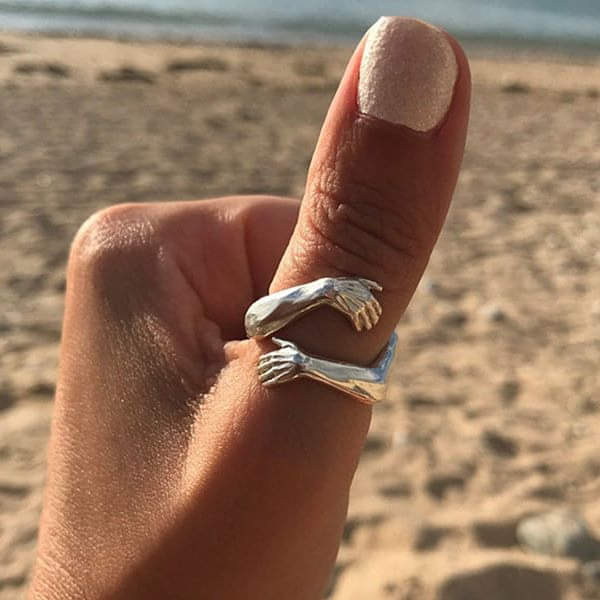 Zilveren verstelbare omarmring - bellanza