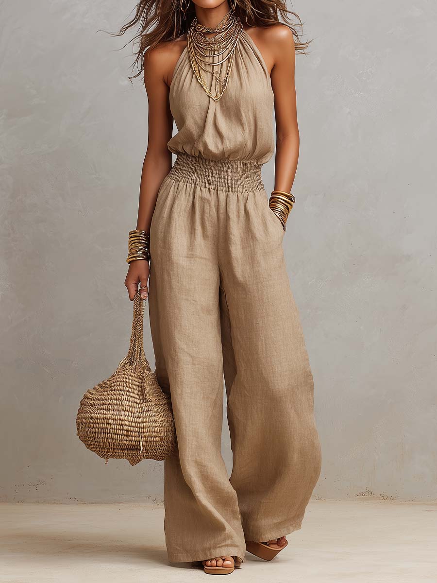 Héloïse™ | Halternek Taille-Cinch Jumpsuit