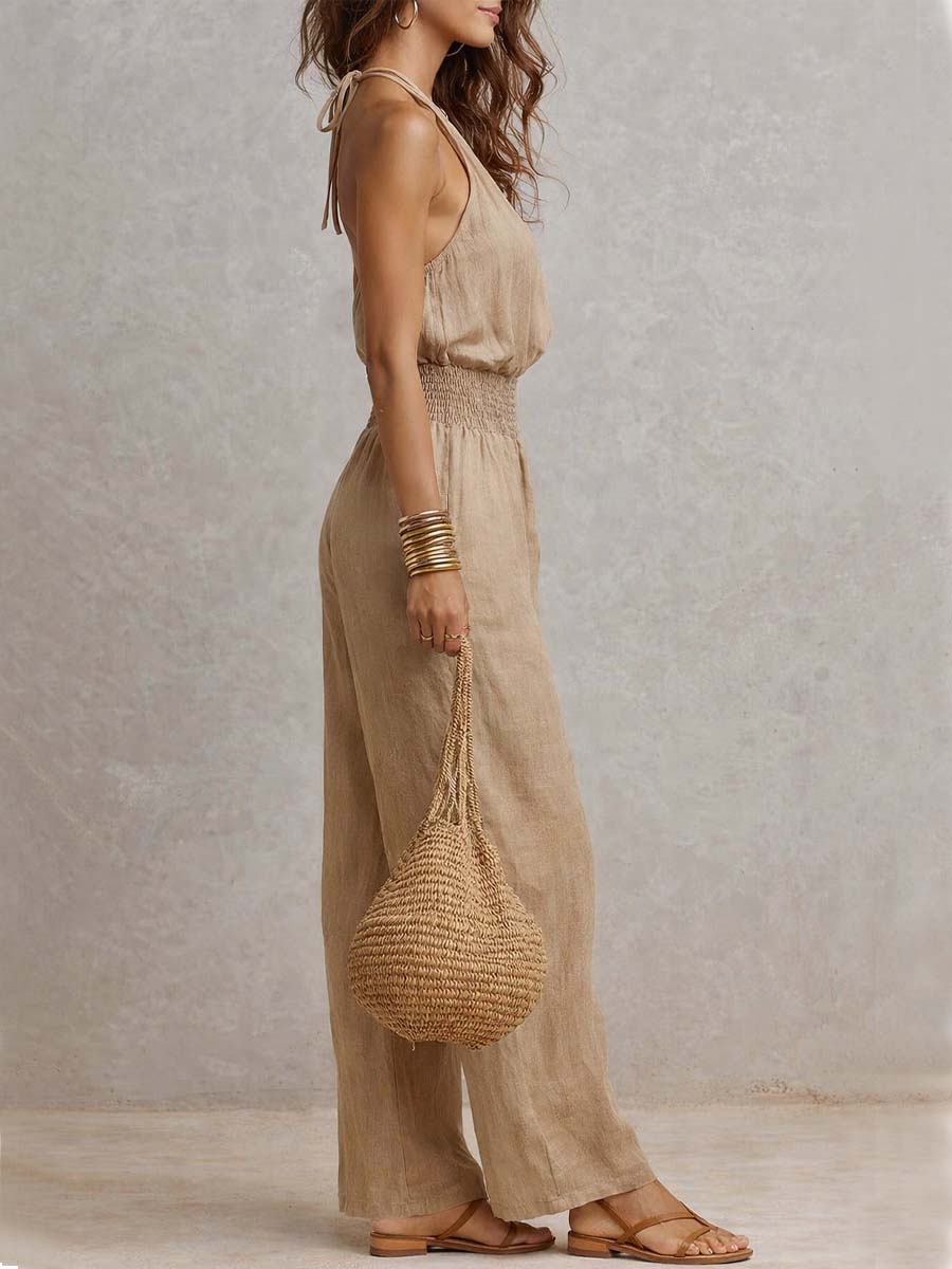 Héloïse™ | Halternek Taille-Cinch Jumpsuit