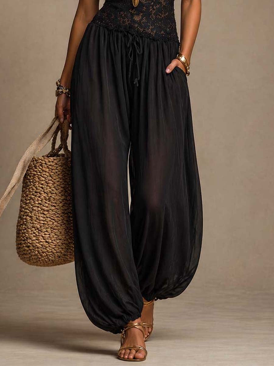 Estelle™ | Kanten en Chiffon Spaghetti-Top Harem Jumpsuit