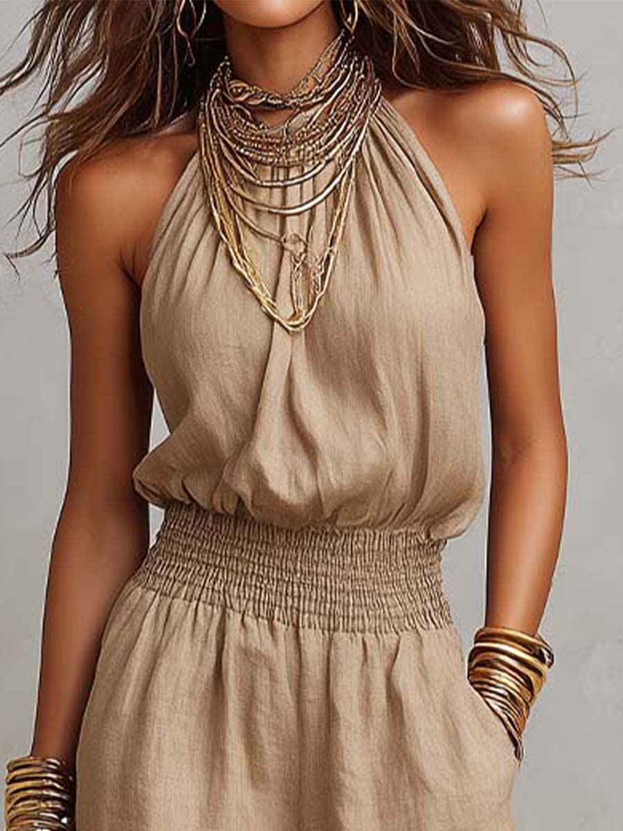 Héloïse™ | Halternek Taille-Cinch Jumpsuit