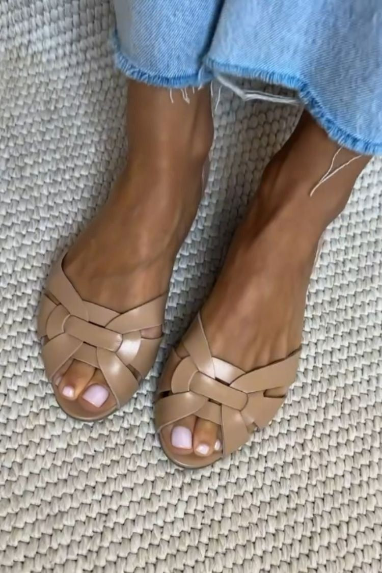 Natasha – Natuurlijke Geweven Zomer Sandalen
