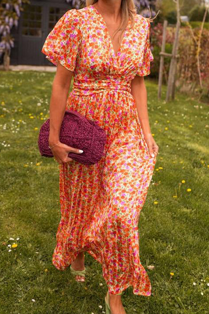 Pauline - Lange jurk met bloemen