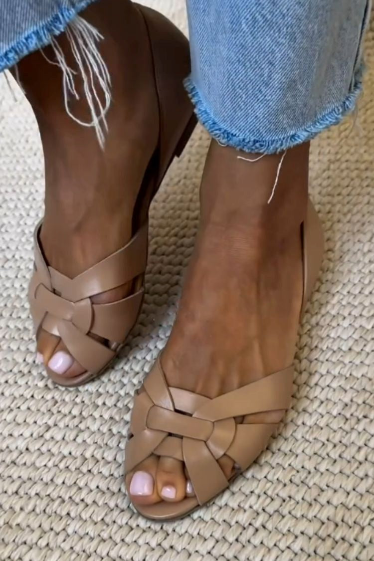 Natasha – Natuurlijke Geweven Zomer Sandalen