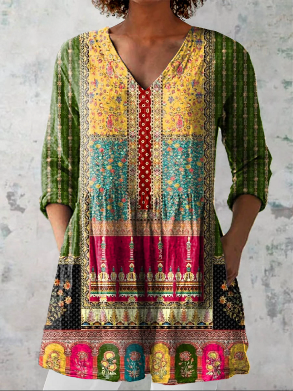 Emilie | Lange Blouse met V-hals