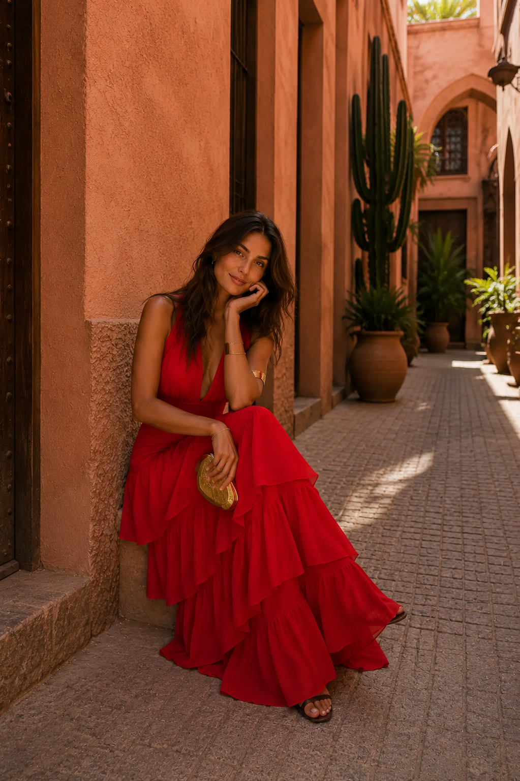 Manila jurk in het rood