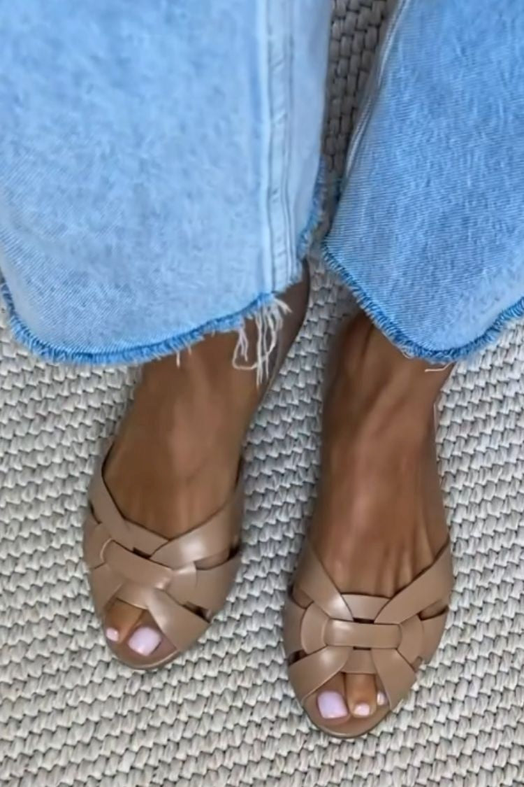 Natasha – Natuurlijke Geweven Zomer Sandalen