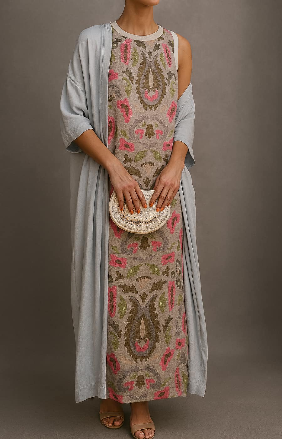 Élina | Elegante set met lange jurk en bijpassend vest