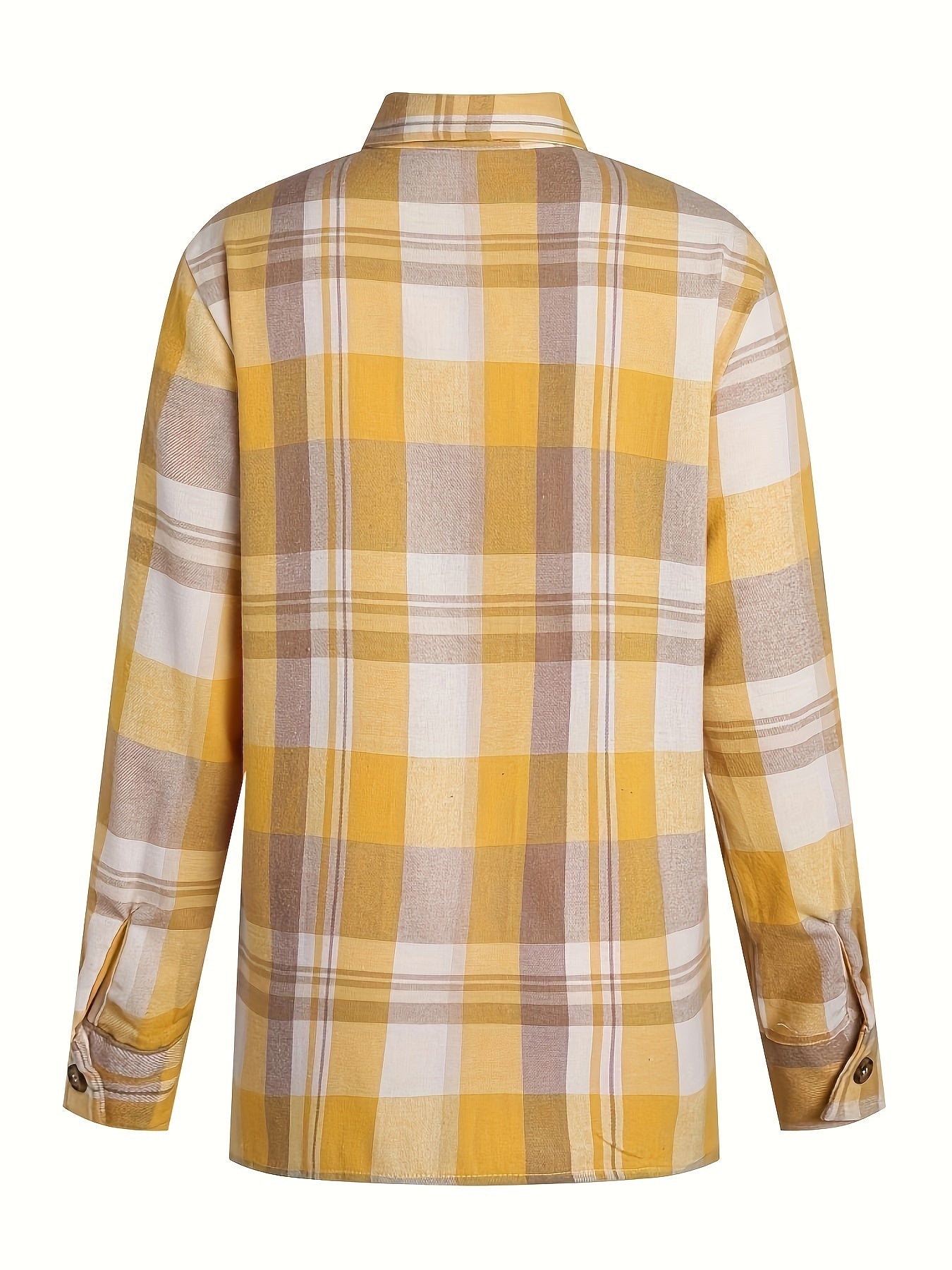 Jolanda | Elegante Geruite Zomer Blouse met Lange Mouwen