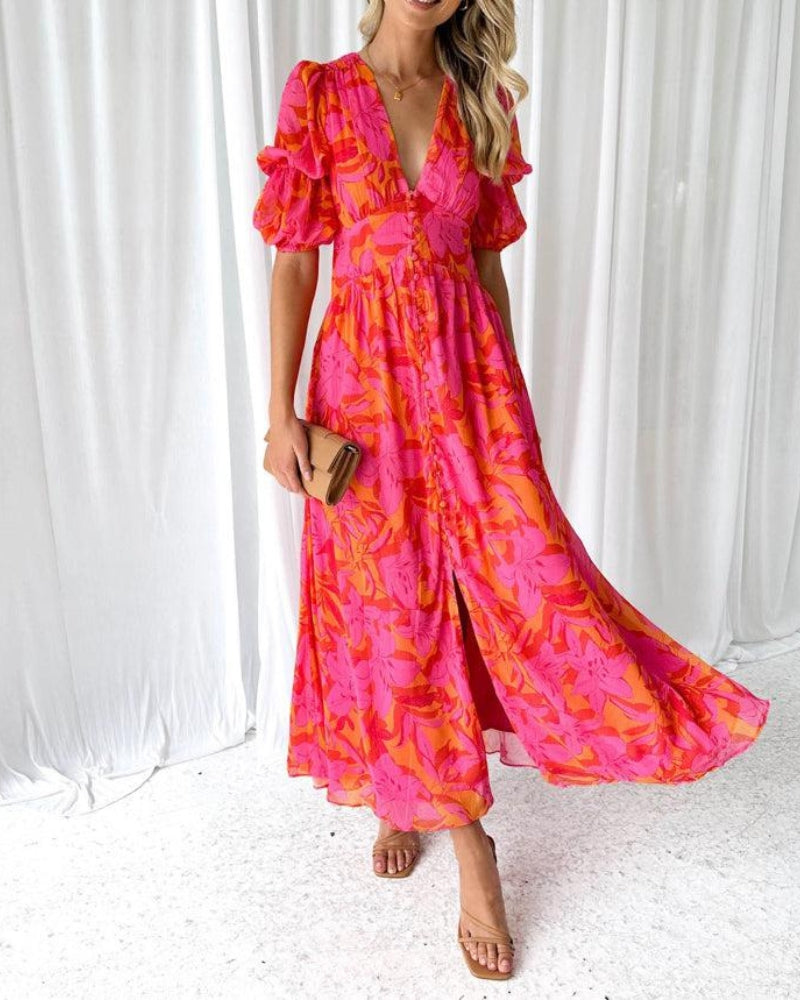 Derana™ - Rood-roze Maxidress