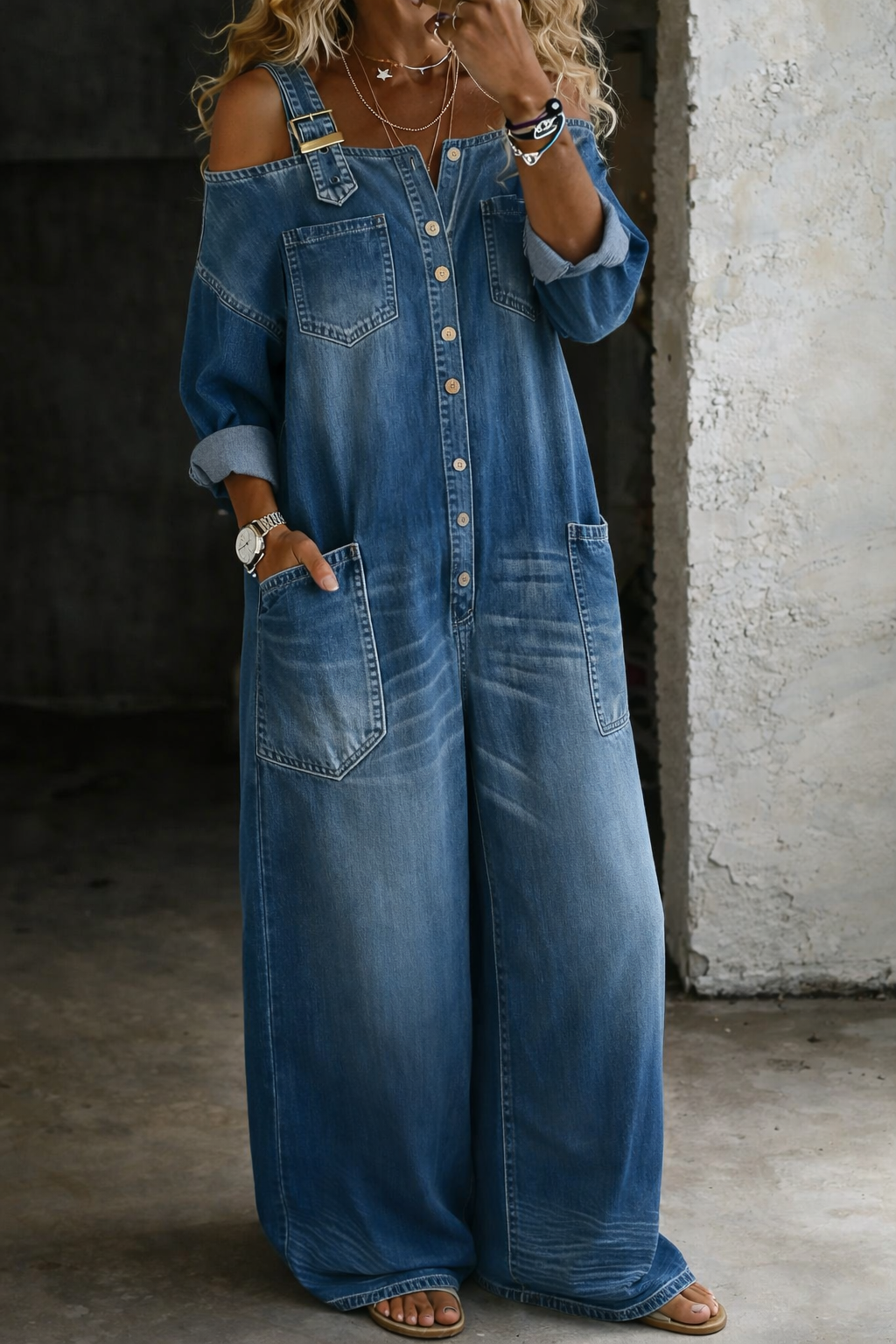 Sophia | Denim jurk met blote schouders