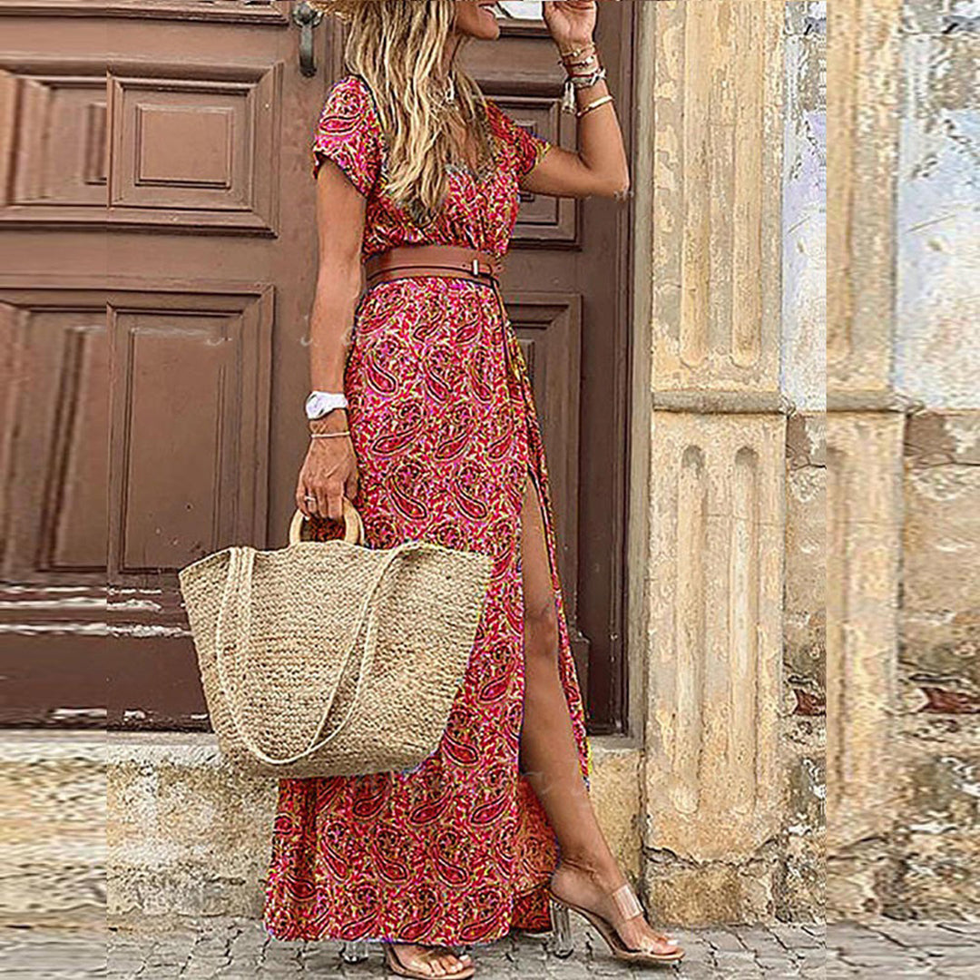 Liora | Maxi Ibiza jurk in hippiestijl + GRATIS riem