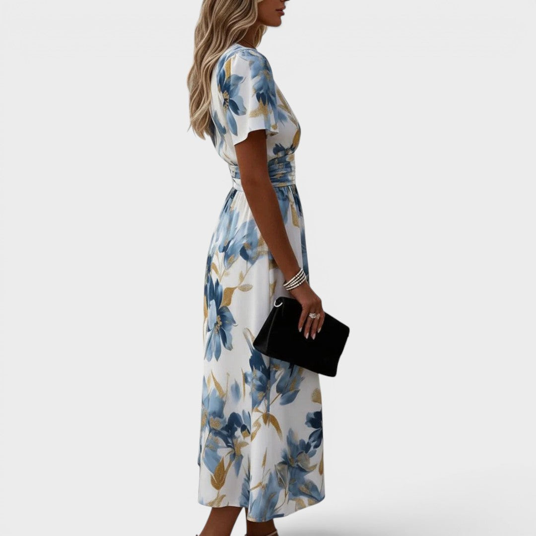 Lisa™ | Moderne Midi-Jurk met Bloemenpatroon