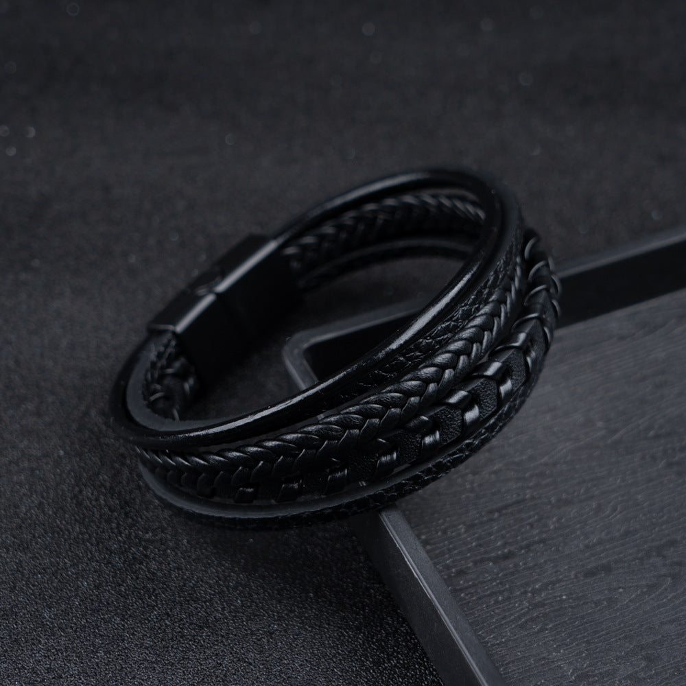 Levi | Tijdloze leren armband voor heren