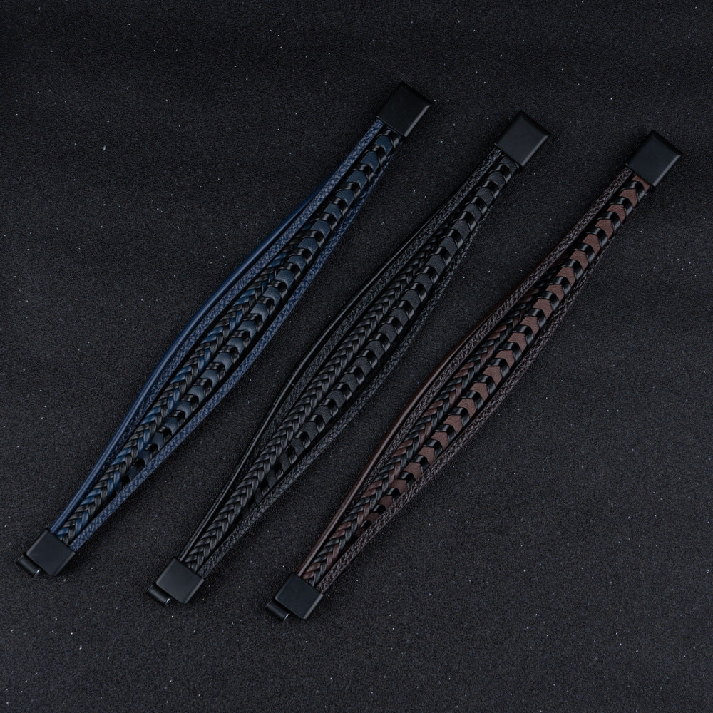 Levi | Tijdloze leren armband voor heren
